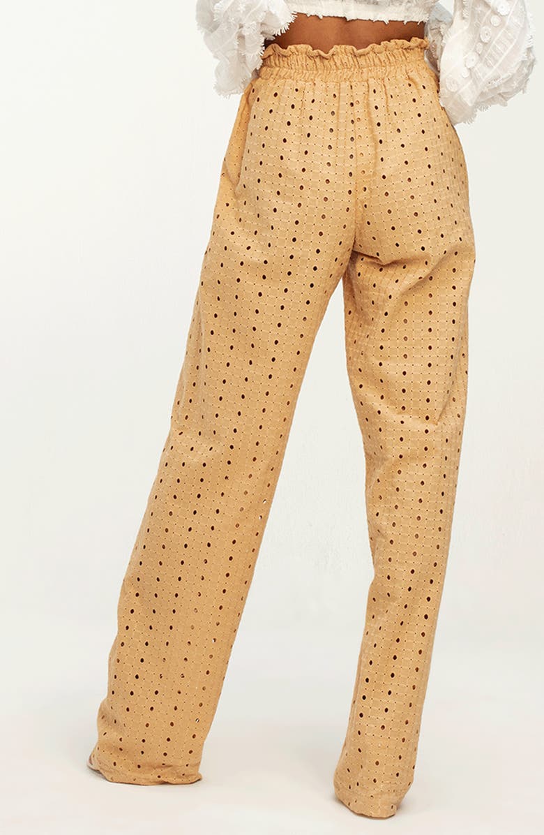 DIARRABLU Leer Nar Eyelet Wide Leg Pants, Alternate, color,