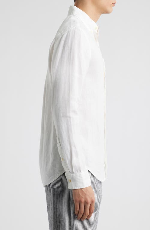 Alex Crane Playa Linen Button-down Shirt In Snow