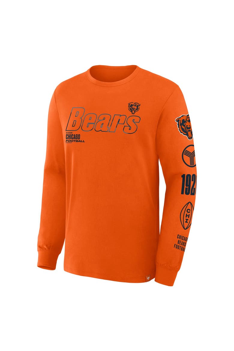 Men's Fanatics Orange Chicago Bears Checkdown Pass Long Sleeve T-Shirt, Alternate, color, Orange