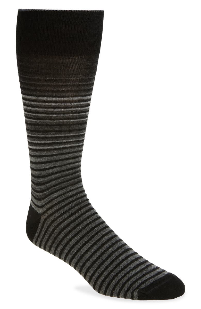 Nordstrom Gradient Stripe Wool Blend Dress Socks, Main, color, Grey