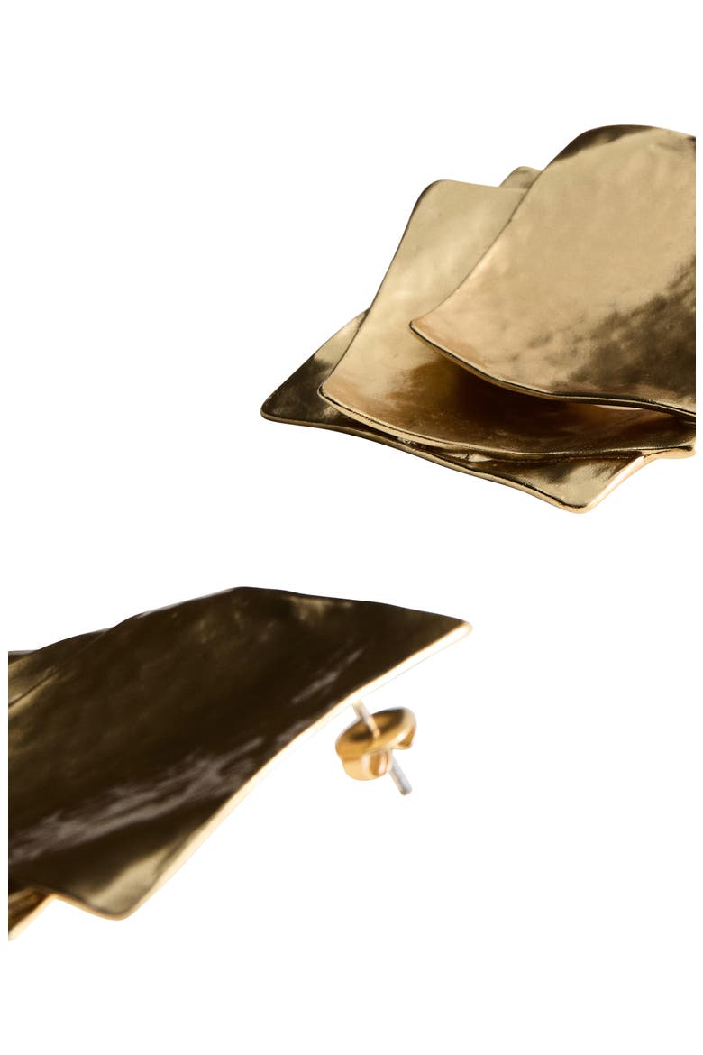 Textured Square Relief Earrings, Alternate, color, GOLD