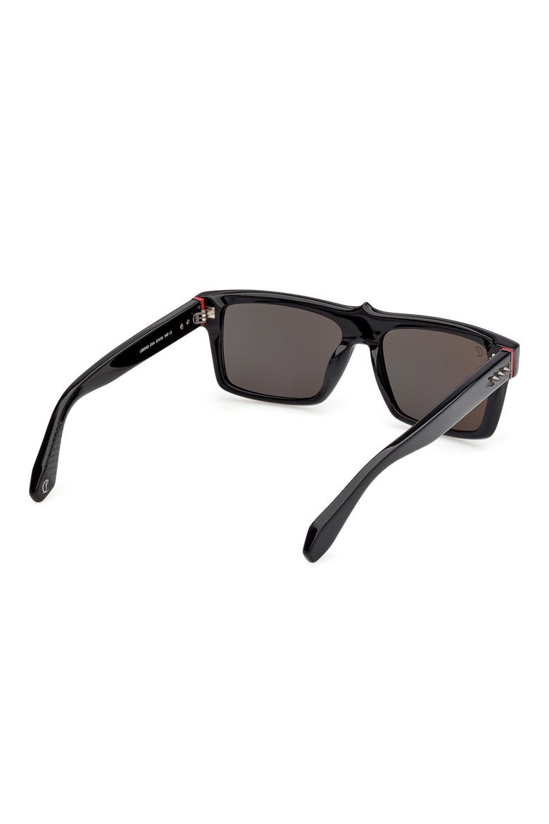 57mm Square Sunglasses, Alternate, color, BLACK / GUNMETAL / ZIESS SMOKE