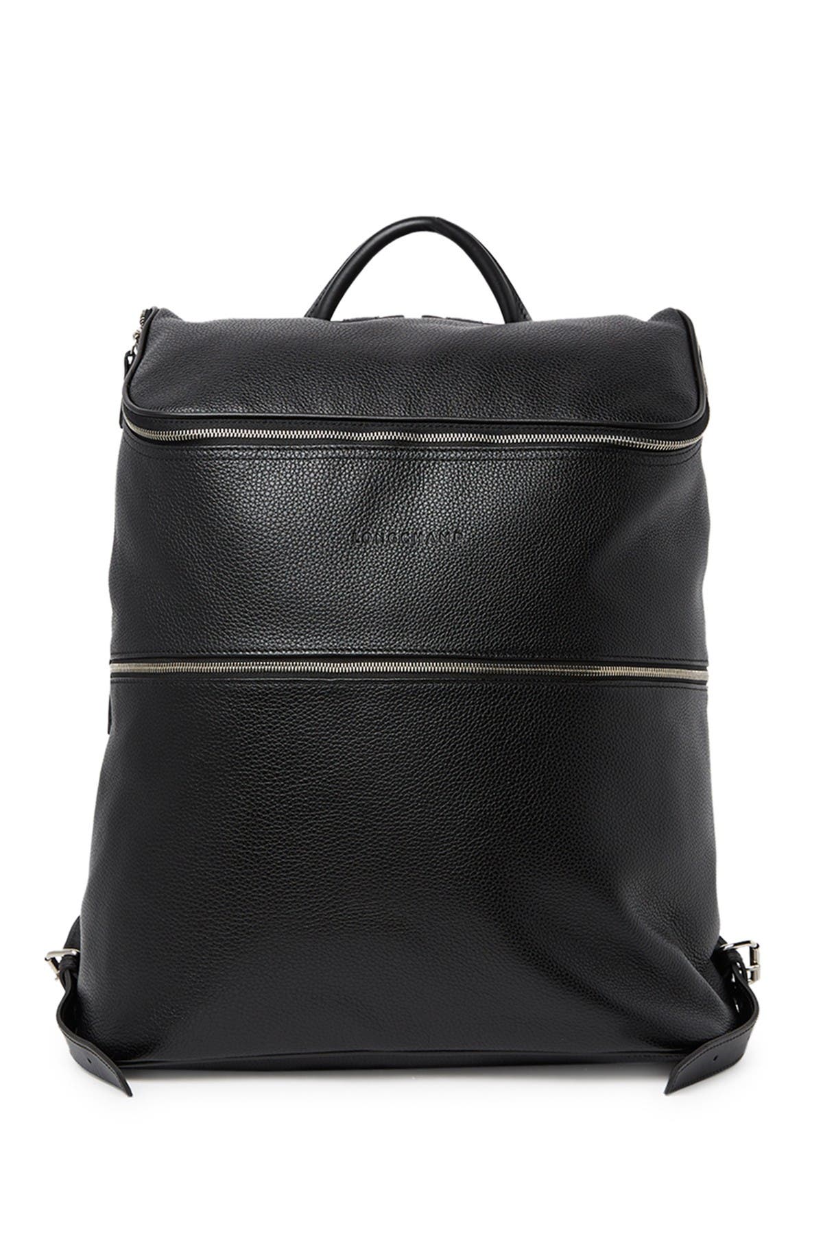 Extra Large Leather Backpack, Main, color, BLACK