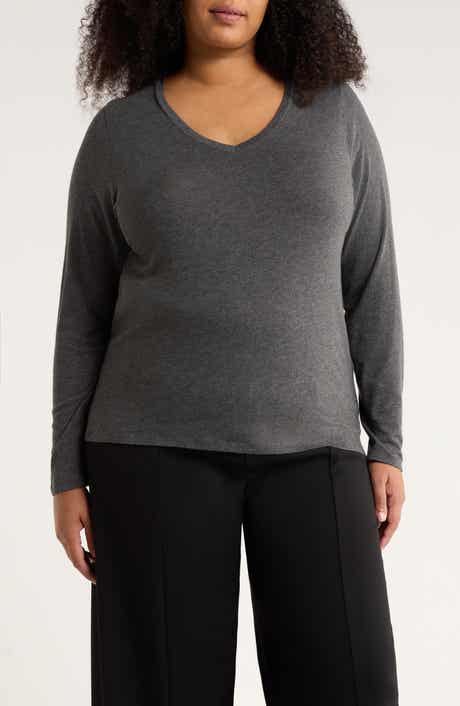 Eileen Fisher V-Neck Long Sleeve T-Shirt