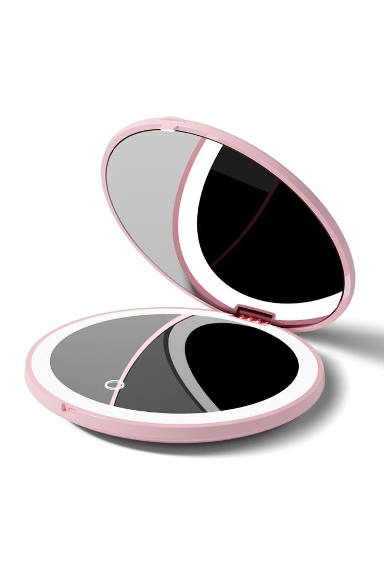 Mini Taylor LED Compact Mirror, Alternate, color, Petal Pink