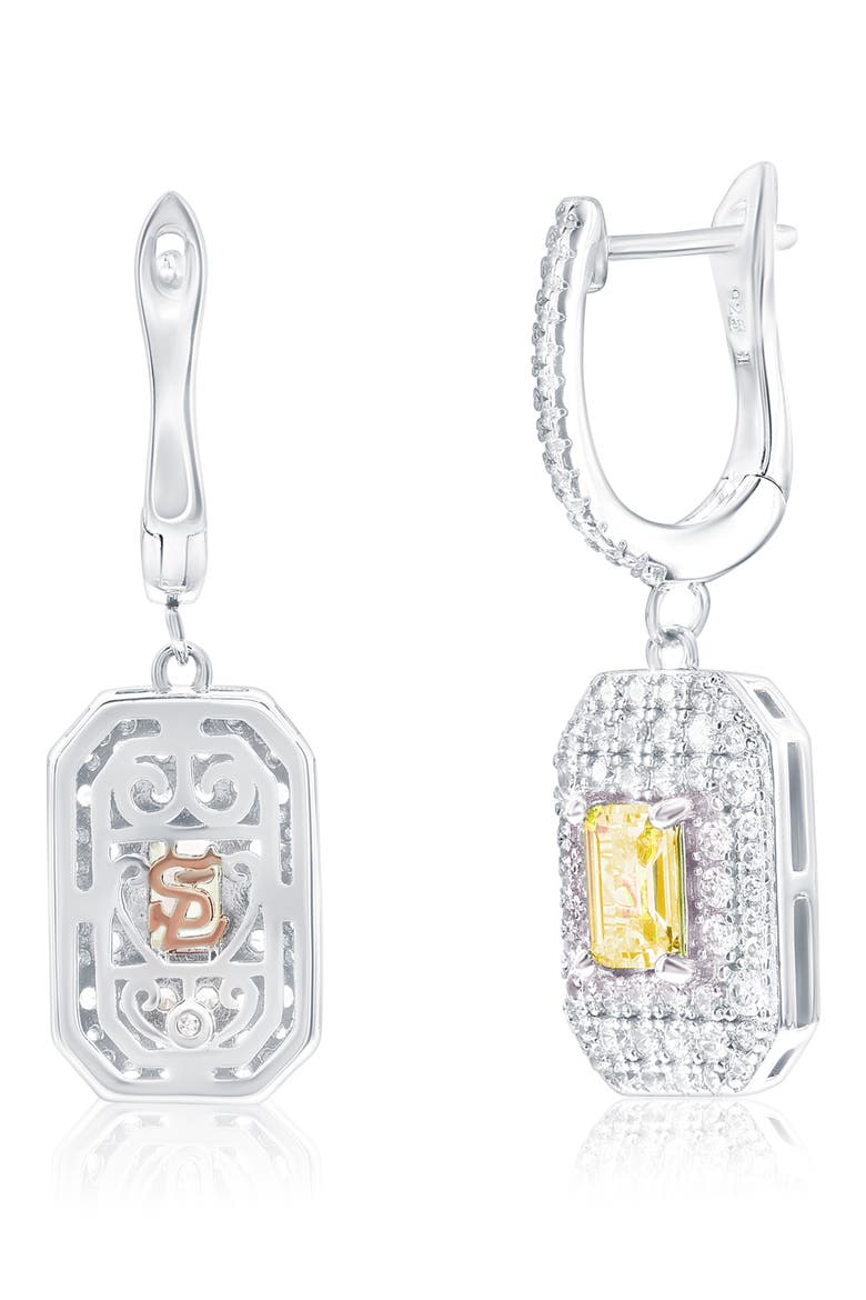 Cubic Zirconia Drop Earrings, Alternate, color, YELLOW