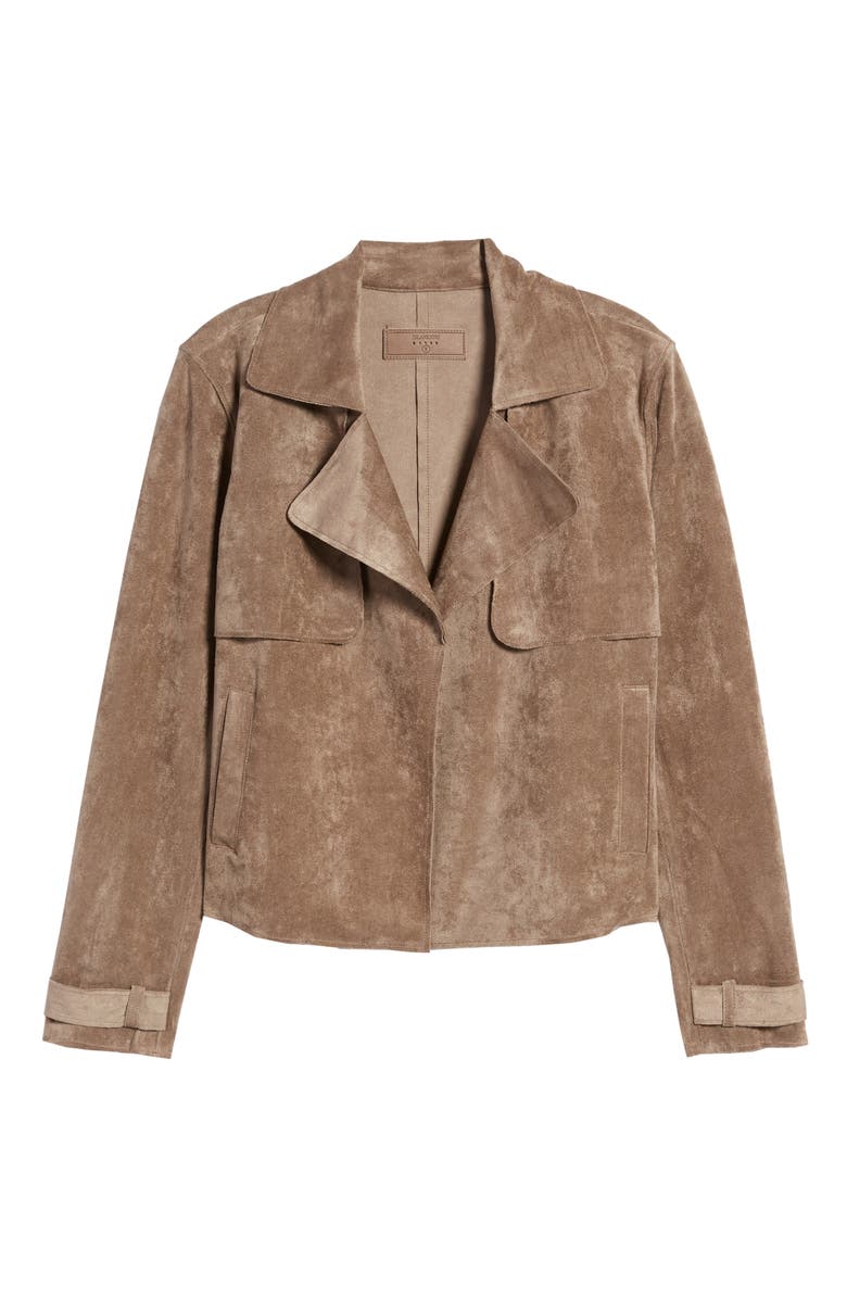 BLANKNYC Seal the Deal Faux Suede Crop Trench, Alternate, color,