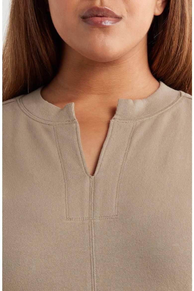 Extended Shoulder Notch Neck Top, Alternate, color, POND GREEN