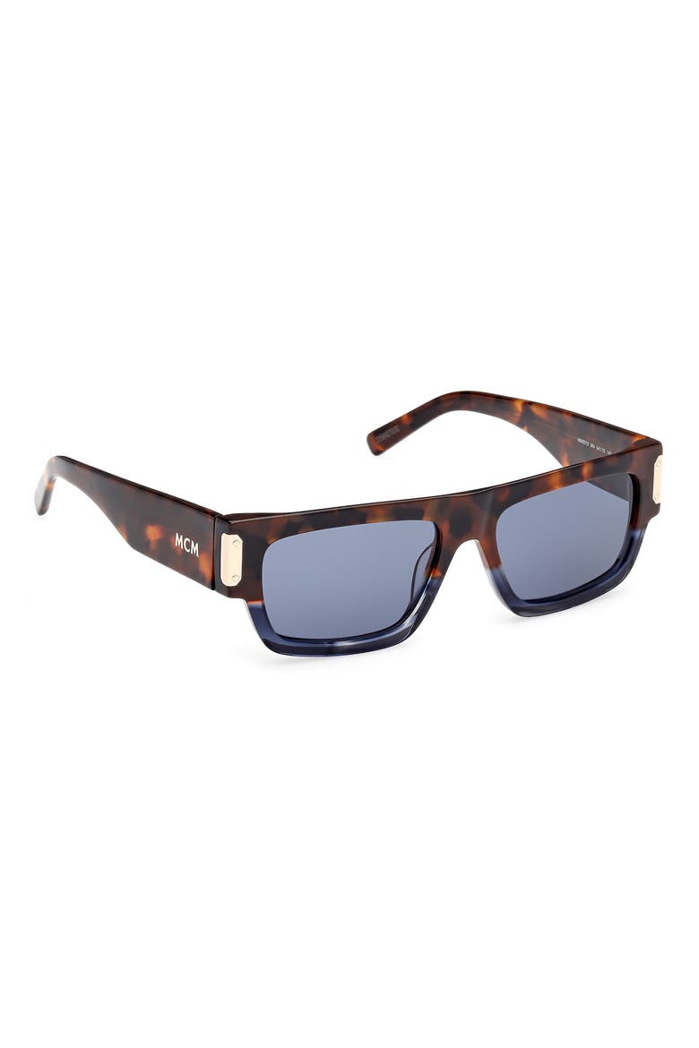 54mm Polarized Rectangular Sunglasses, Alternate, color, HAVANA/ OTHER / BLUE