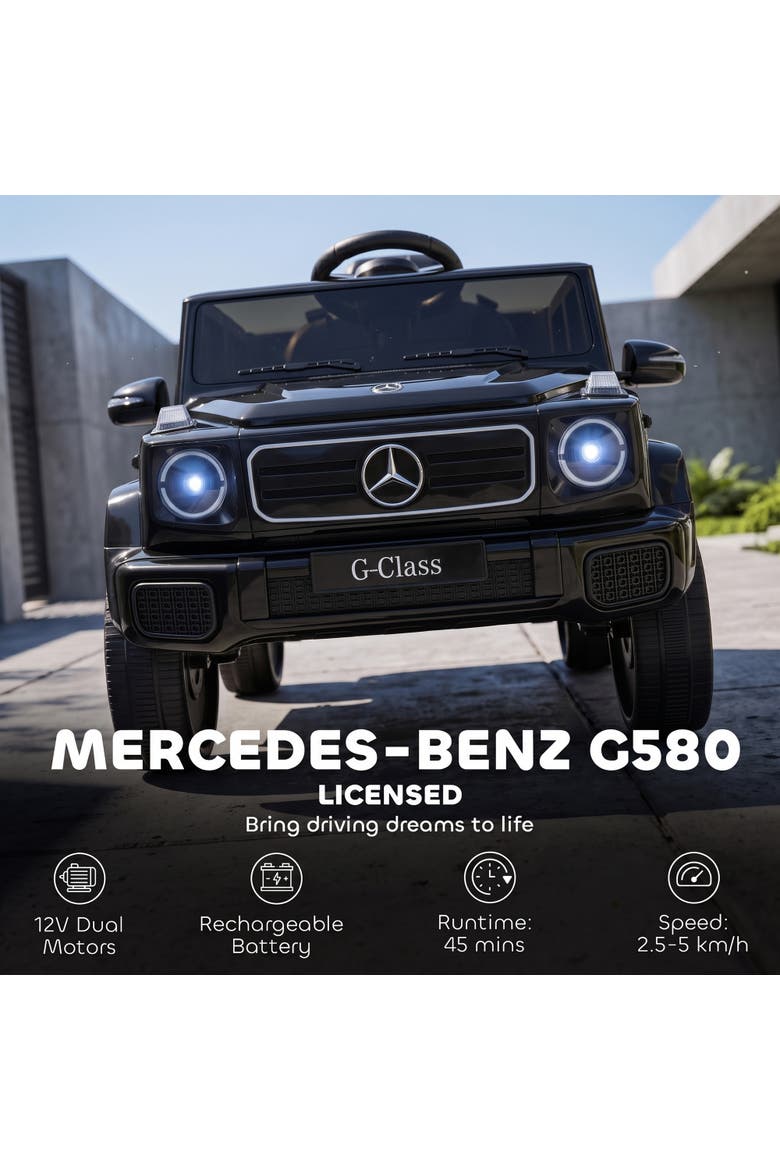 Kids Ride On Car, Licensed Mercedes-Benz G580 12V Electric Car for Kids with Parent Remote Control, Alternate, color, Black