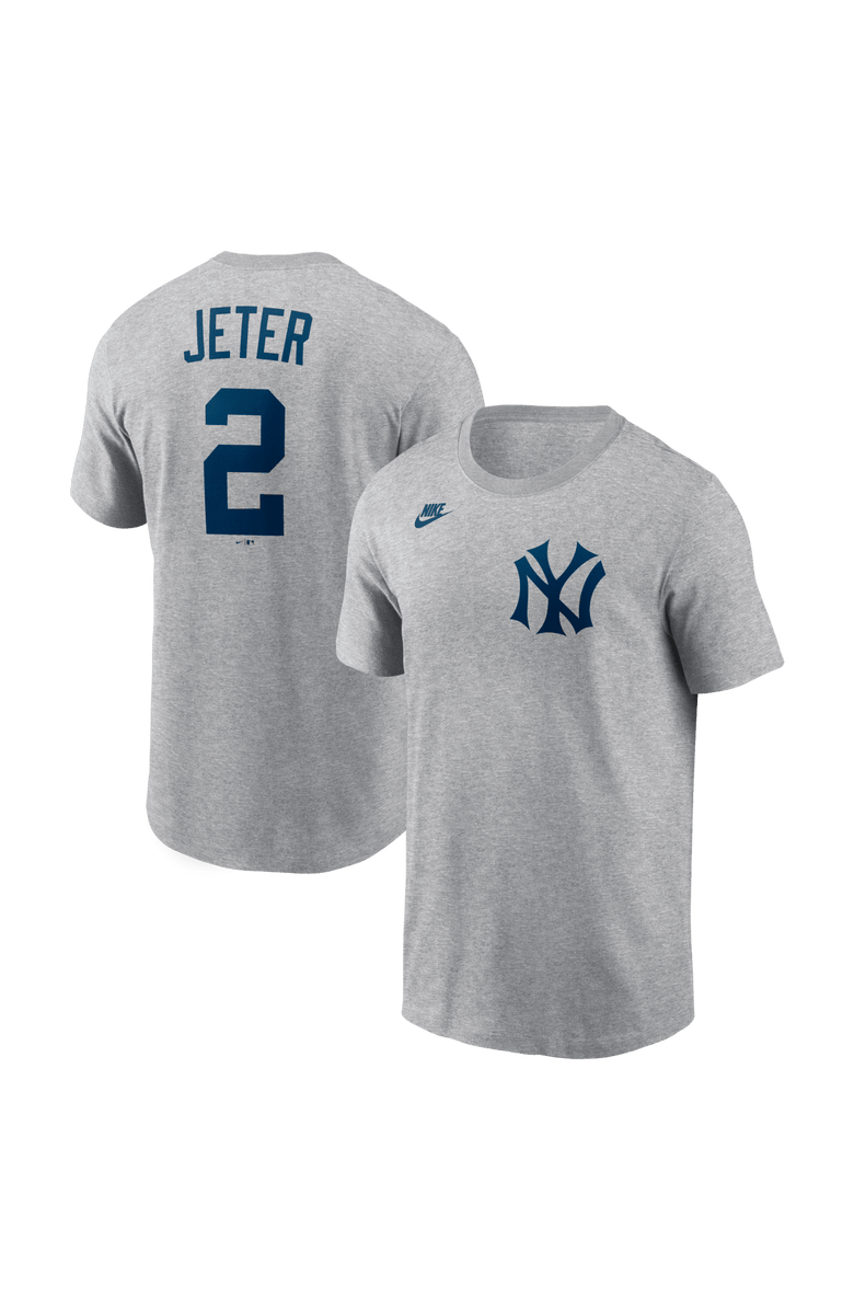 Nike Men's Nike Derek Jeter Heather Gray New York Yankees Cooperstown Collection Name & Number T-Shirt, Main, color, Heather Gray
