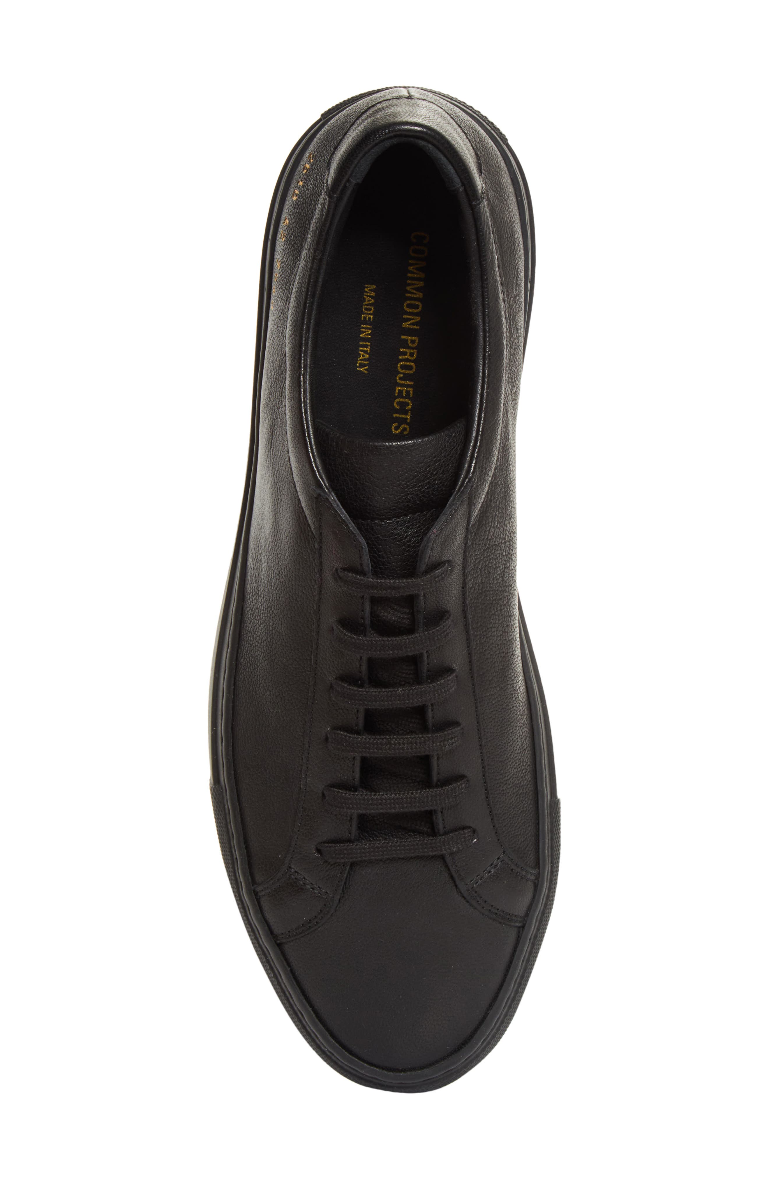 Achilles Leather Sneaker, Alternate, color, BLACK