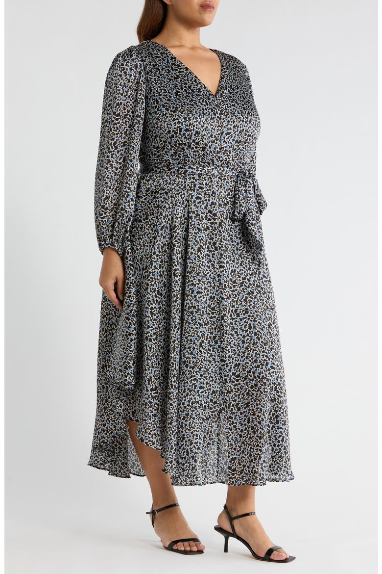 Floral Tie Waist Maxi Dress, Alternate, color, CLASSIC BLUE