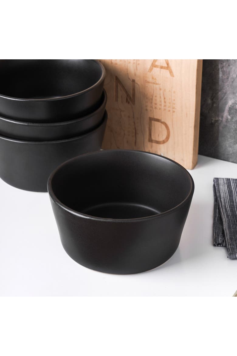 Celina Stoneware 4-Piece Bowl Set, Alternate, color, Black