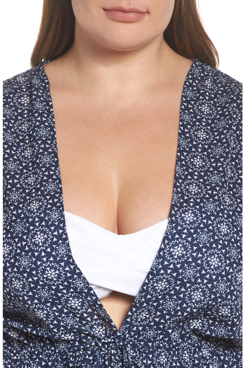 Print Cover-Up Maxi Dress, Alternate, color, GALAXY NAVY/ WHITE