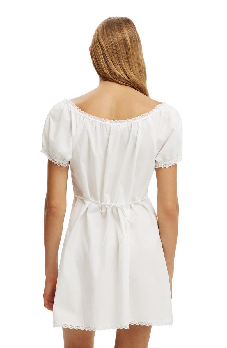 Cotton On Women's Emma Babydoll Mini Dress, Alternate, color, White