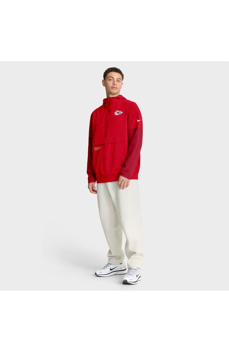 Nike Men's Nike Red Kansas City Chiefs Sideline Anorak Half-Zip Hoodie Jacket, Alternate, color, Red