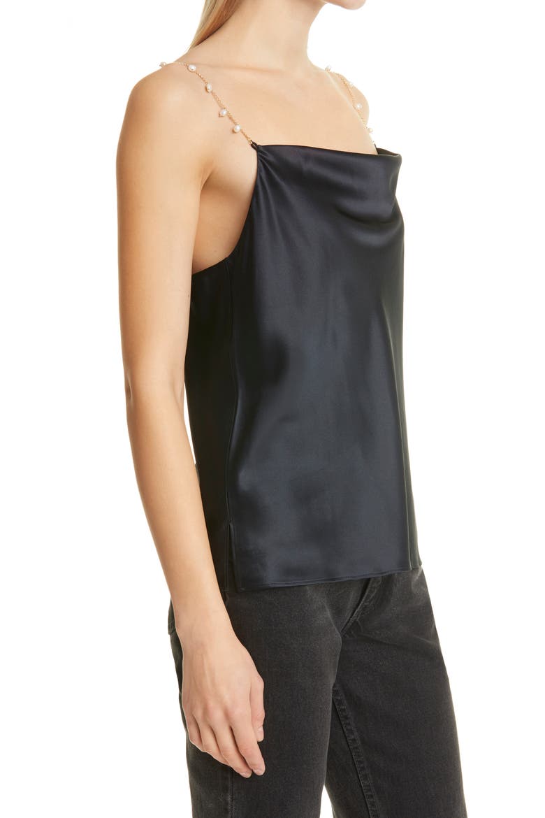 Busy Silk Camisole, Alternate, color, BLACK