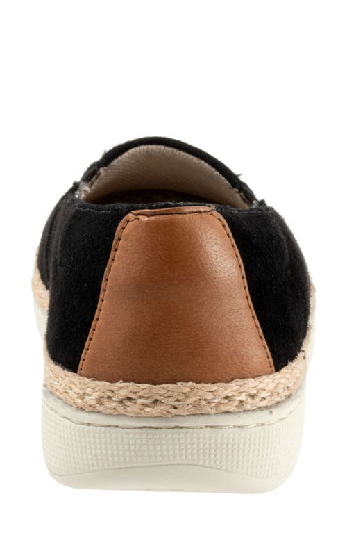 Trotters Accent Slip-on In Black Suede