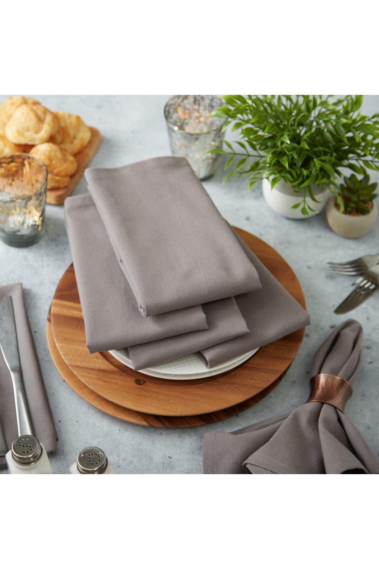 Solid Everyday Cloth Napkin Set/6, Alternate, color, Gray