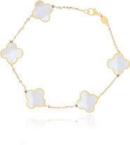The Lovery Fine Jewelry Large Mother of Pearl Clover Bracelet