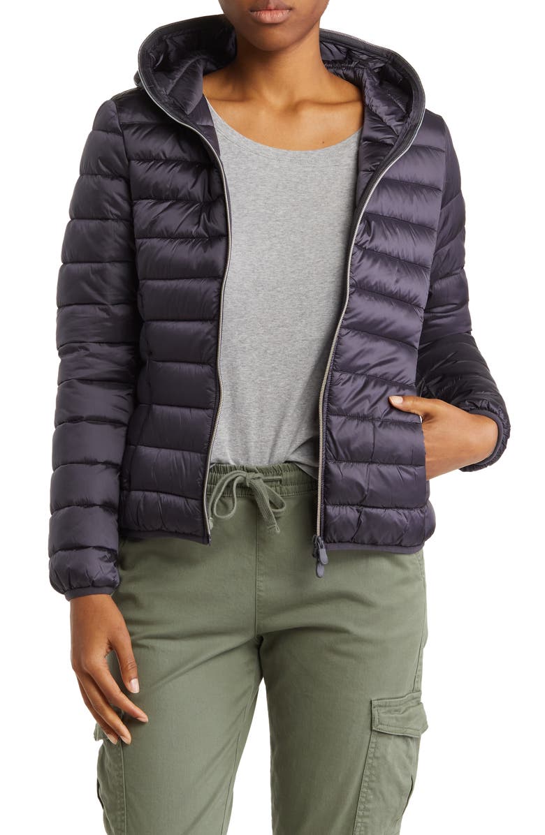 Save The Duck Alexis Water Resistant Hooded Puffer Jacket, Main, color,