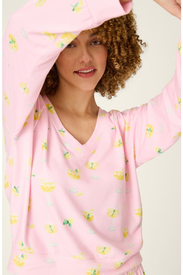 La Dolce Spritz Long Sleeve Pajama Top, Alternate, color, PASTEL PINK