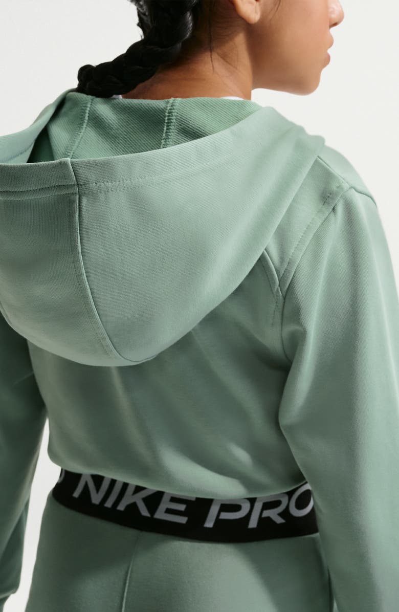 Nike Kids' Pro Fit Dri-FIT Full Zip Hoodie, Alternate, color, Steam/ Black/ White