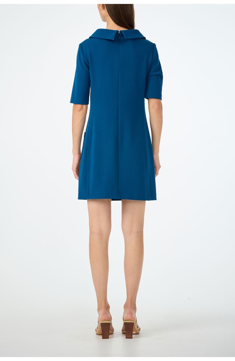 Trina Turk Maleko Folded Neckline Dress, Alternate, color, Burle Blue