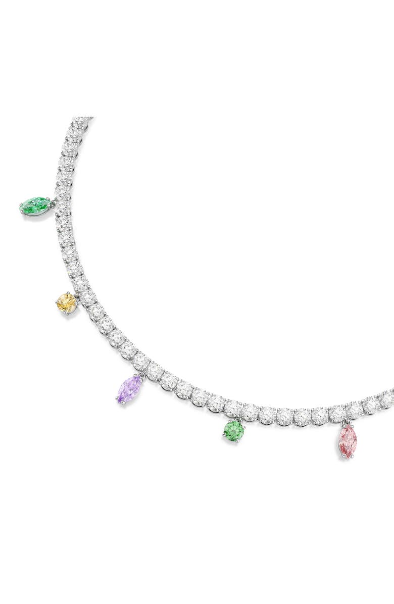 Swarovski x Ariana Grande Multicolor Crystal Charm Necklace, Alternate, color, Silver/ Multi