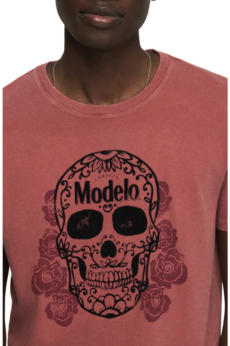 Modelo Skull Roses Graphic T-Shirt, Alternate, color, COWHIDE