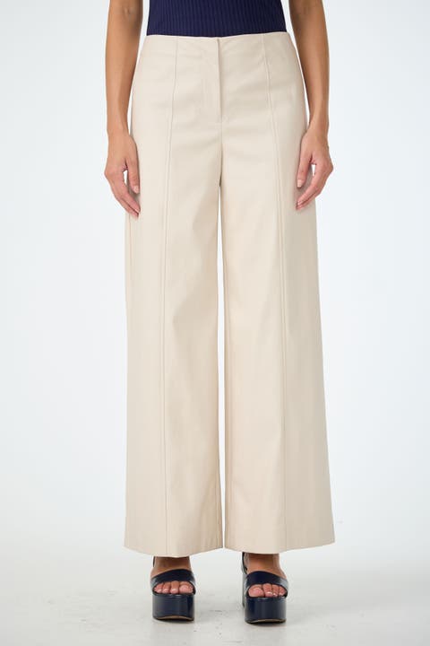 Parque Faux Leather Wide Leg Pant