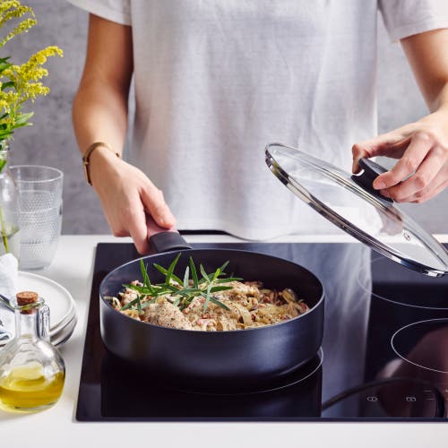 Brabantia Tasty+ 9.5" Sauté Pan With Lid, Nonstick Ceramic Coating In Black
