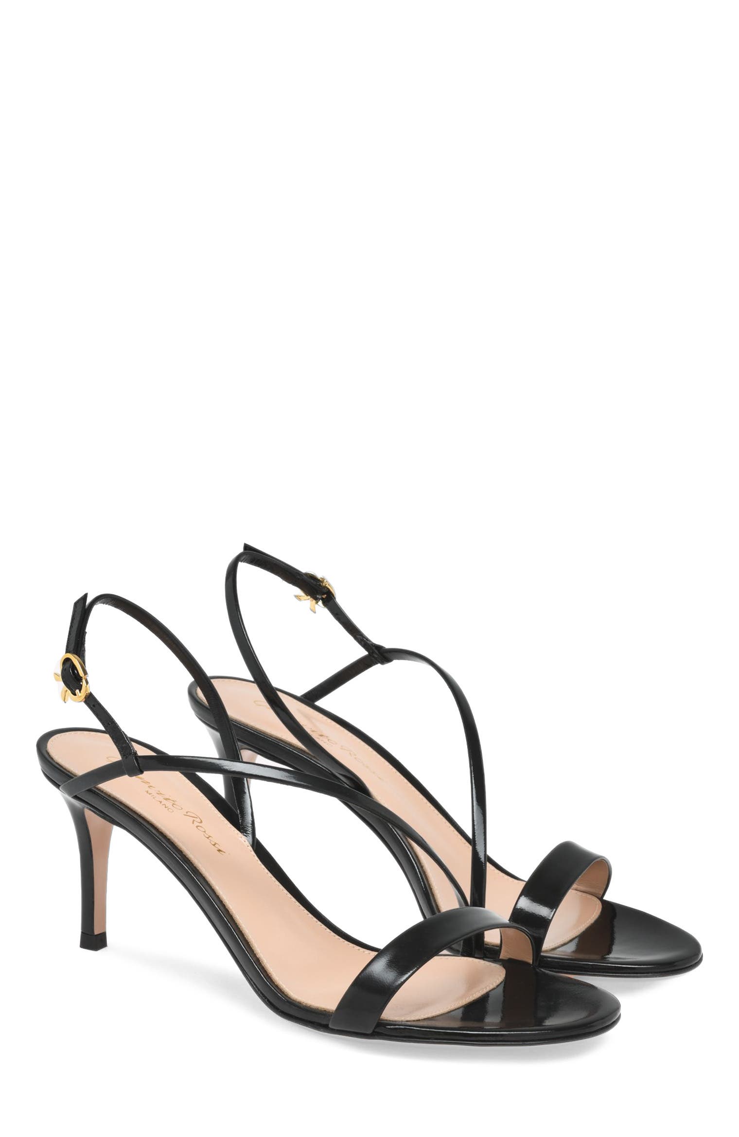 Gianvito Rossi Manhattan 70 Sandal, Alternate, color, Black Leather