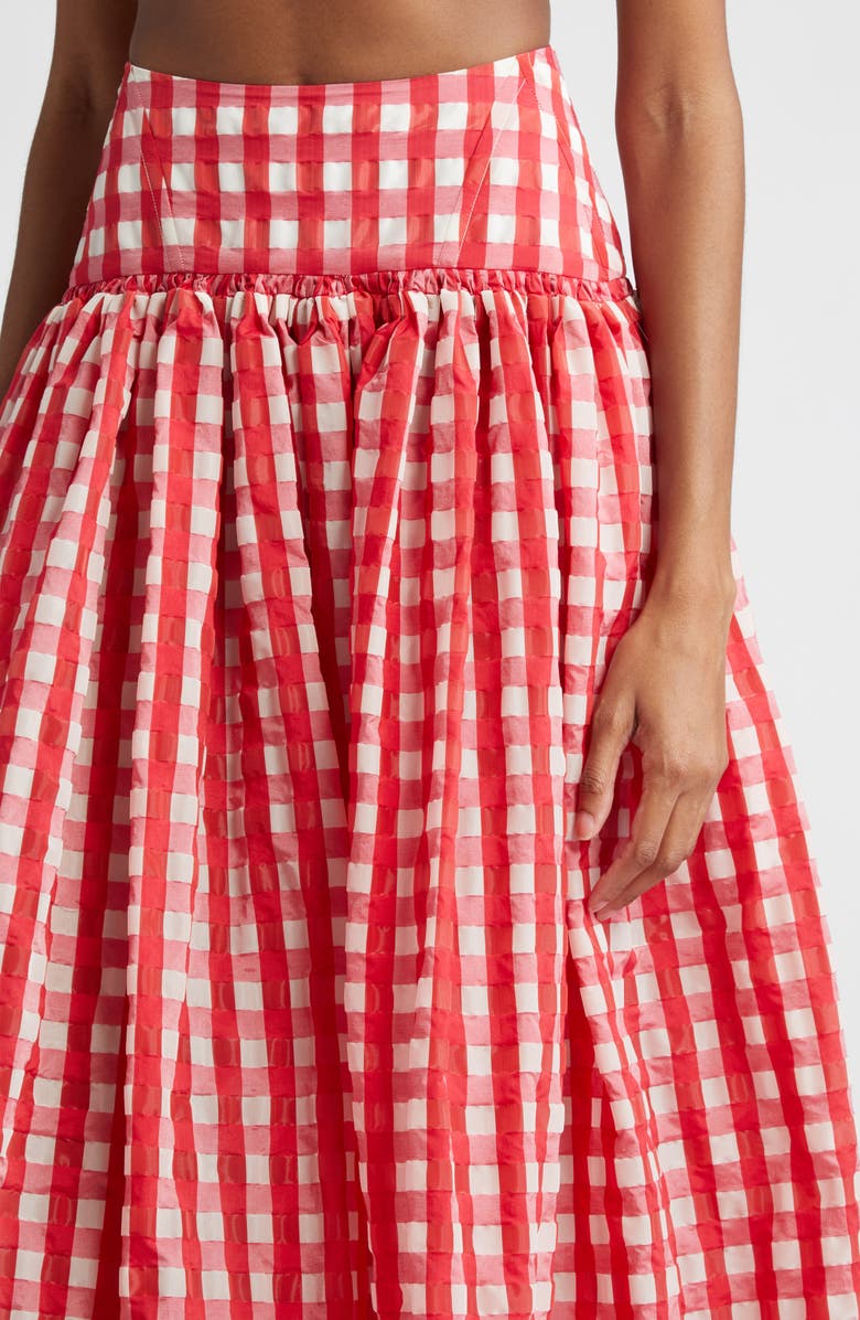 Alaïa VIchy Gingham Skirt, Alternate, color,
