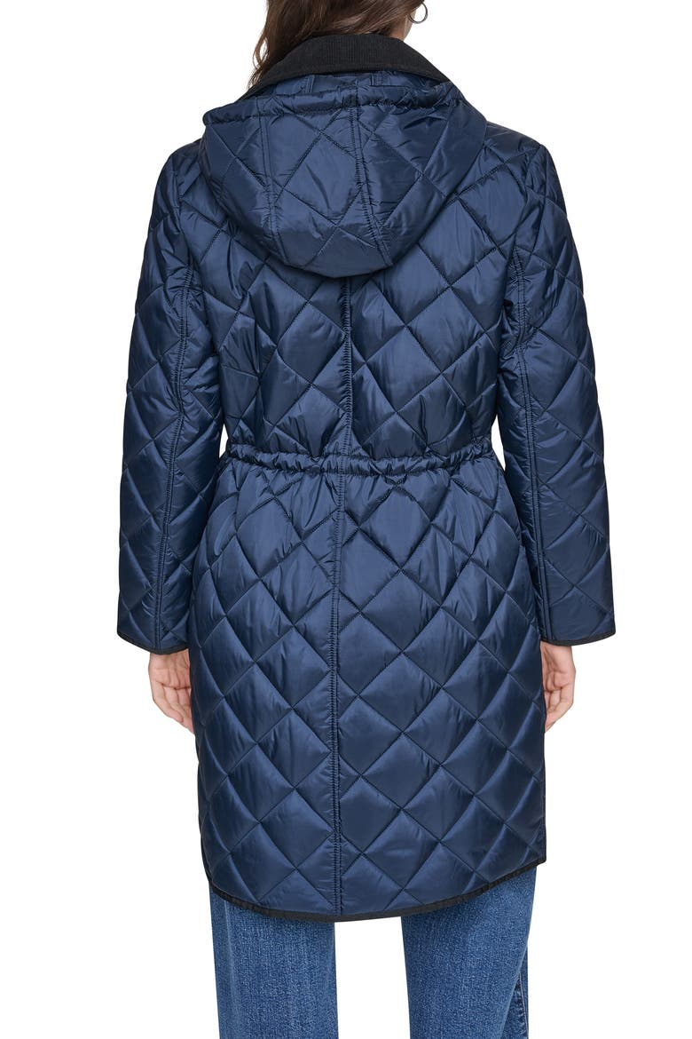 Diamond Quilted Coat, Alternate, color, DARK NAVY