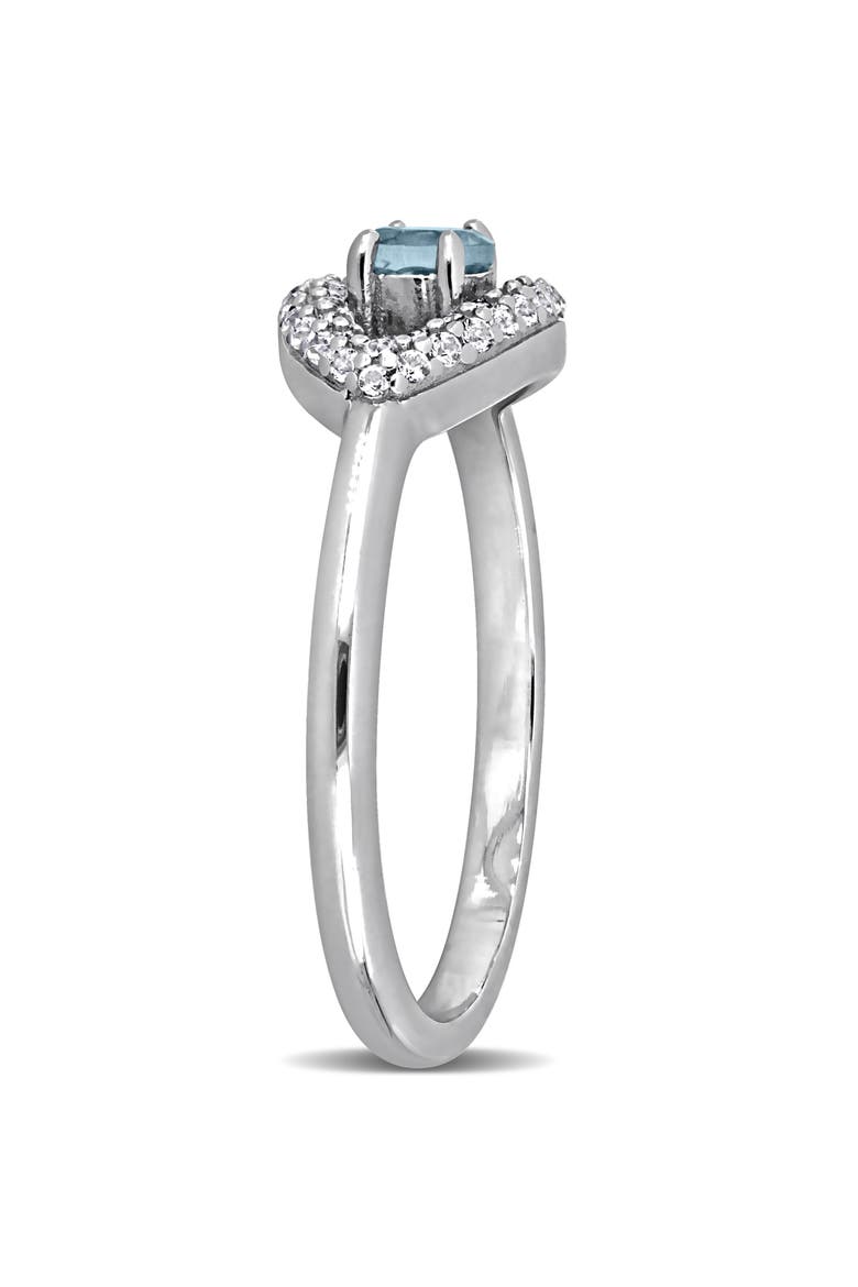 Blue Topaz & Created White Sapphire Ring, Alternate, color, BLUE