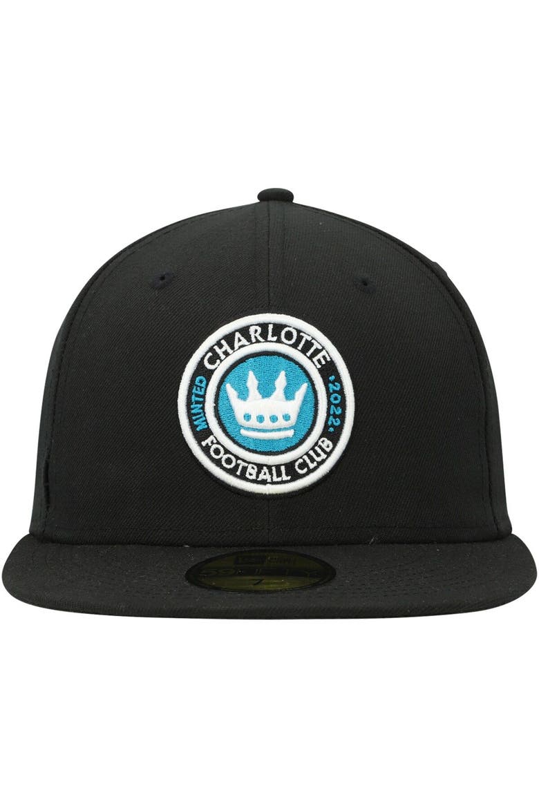 Men's New Era Black Charlotte FC Primary Logo 59FIFTY Fitted Hat, Alternate, color, Black