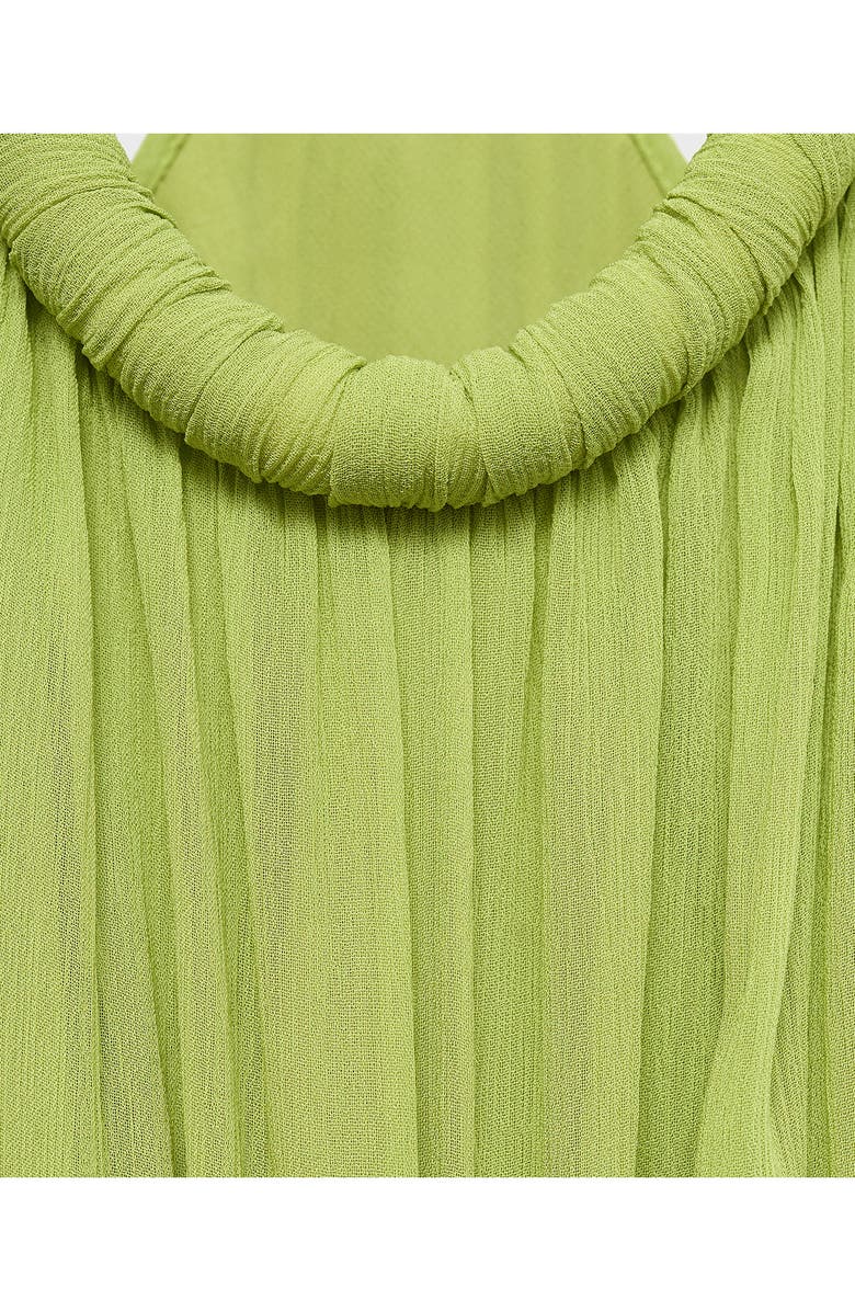 MANGO Ocean Halter Maxi Dress, Alternate, color, Green