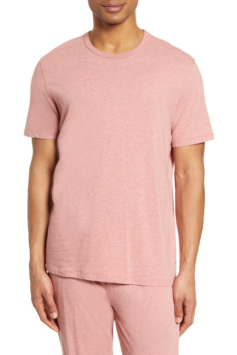 Stretch Cotton & Modal Crewneck T-Shirt, Main, color, PINK