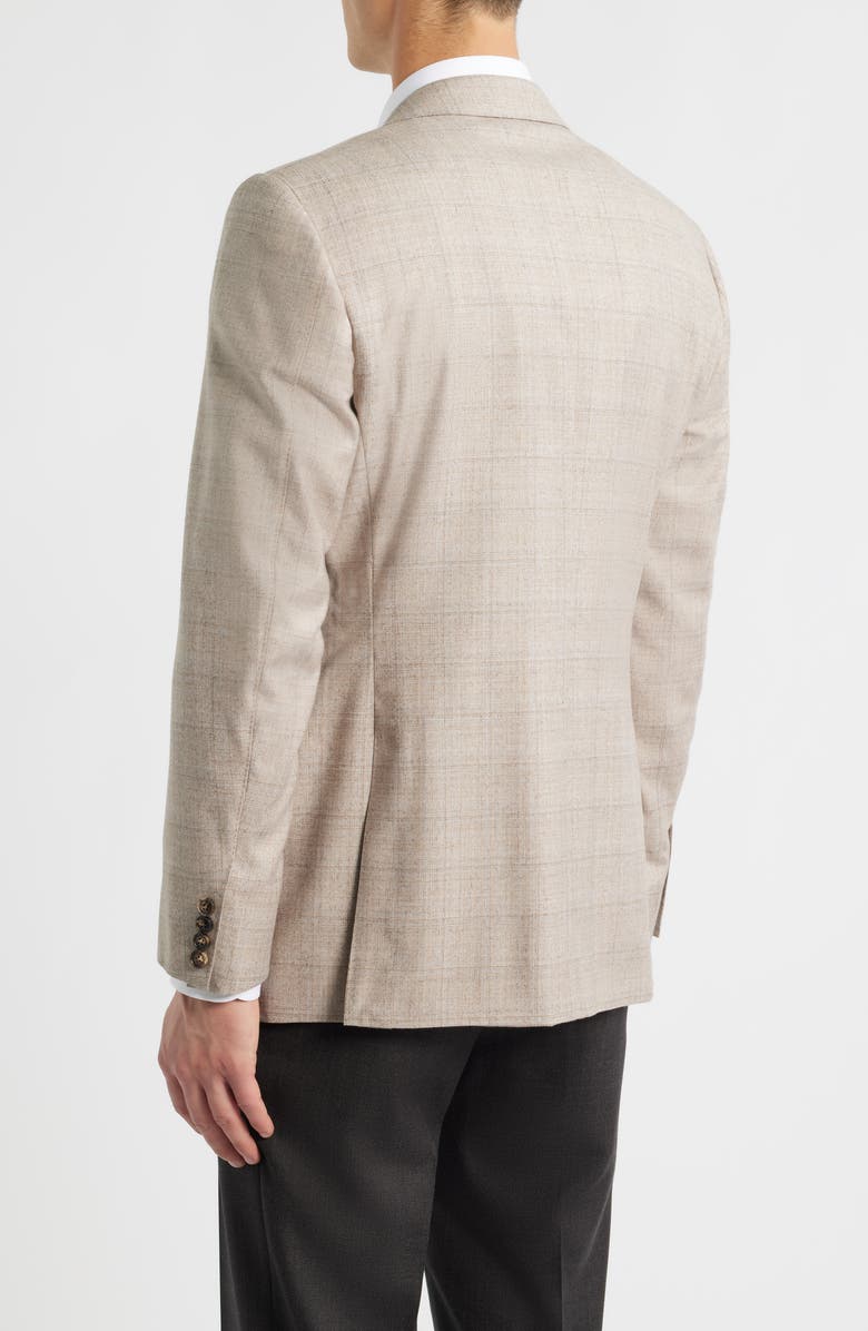 Canali Siena Regular Fit Windowpane Plaid Super 150s Wool Sport Coat, Alternate, color, Beige
