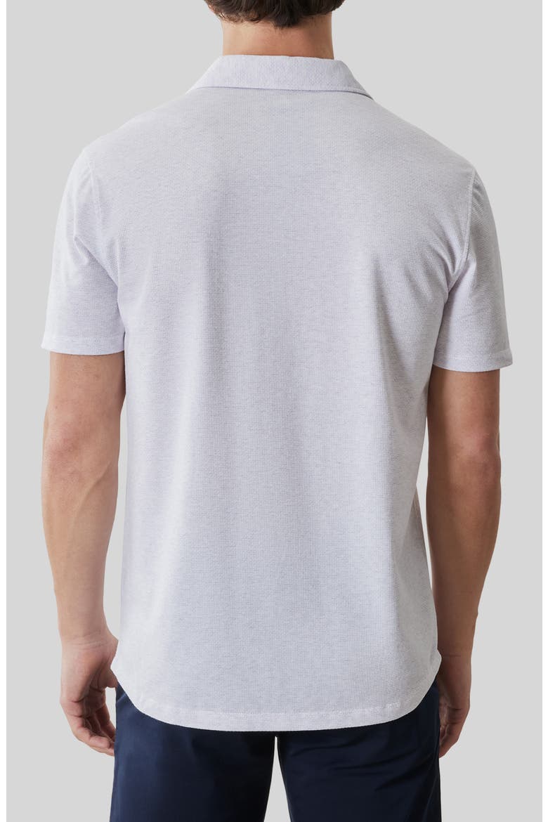 Keyes Slim Fit Microprint Short Sleeve Knit Button-Up Shirt, Alternate, color, LAVENDER WHISPER