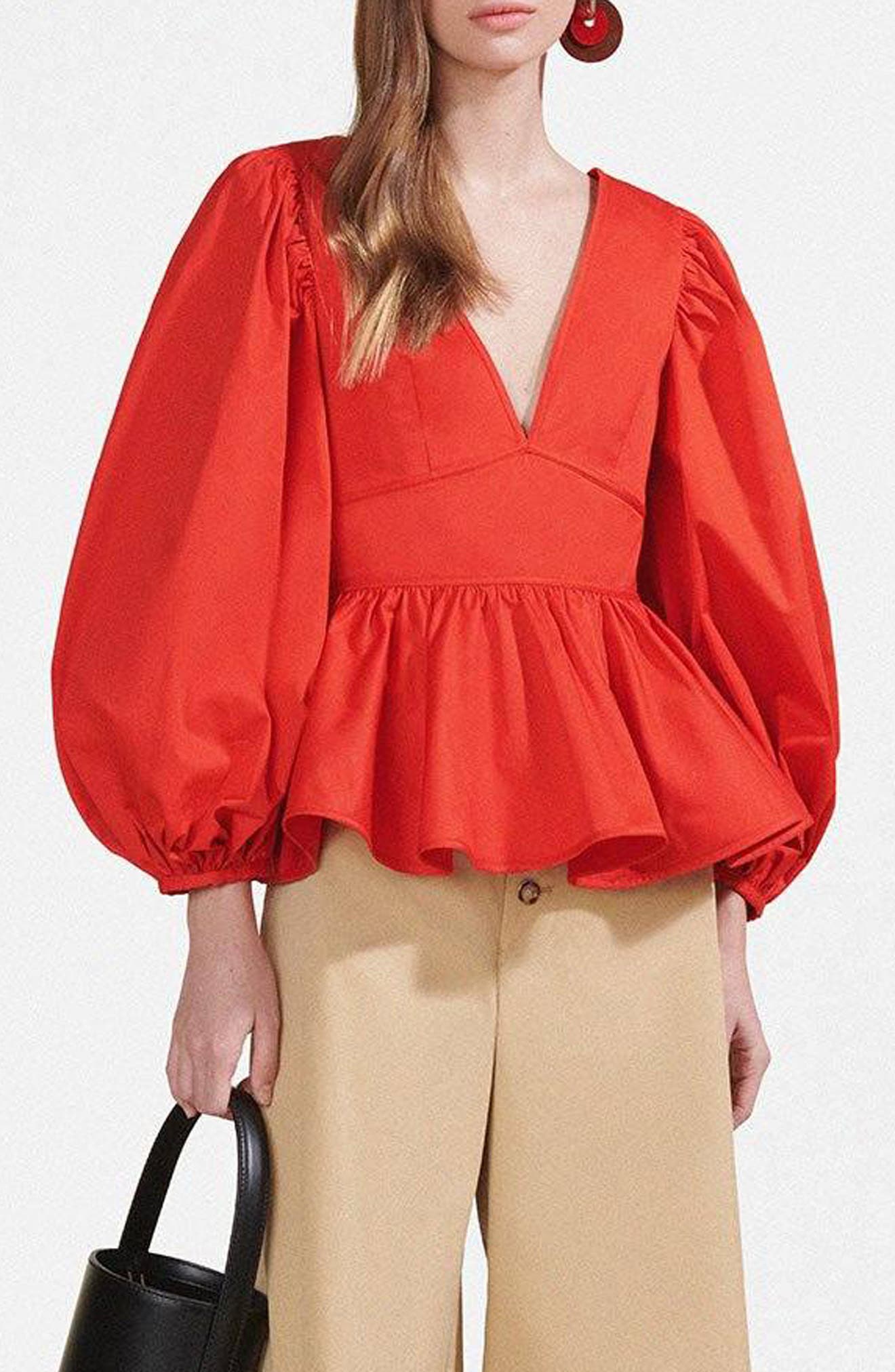 トップス laubeblanc Balloon peplum Tops Balloon peplum Tops – L'AUBE BLANC
