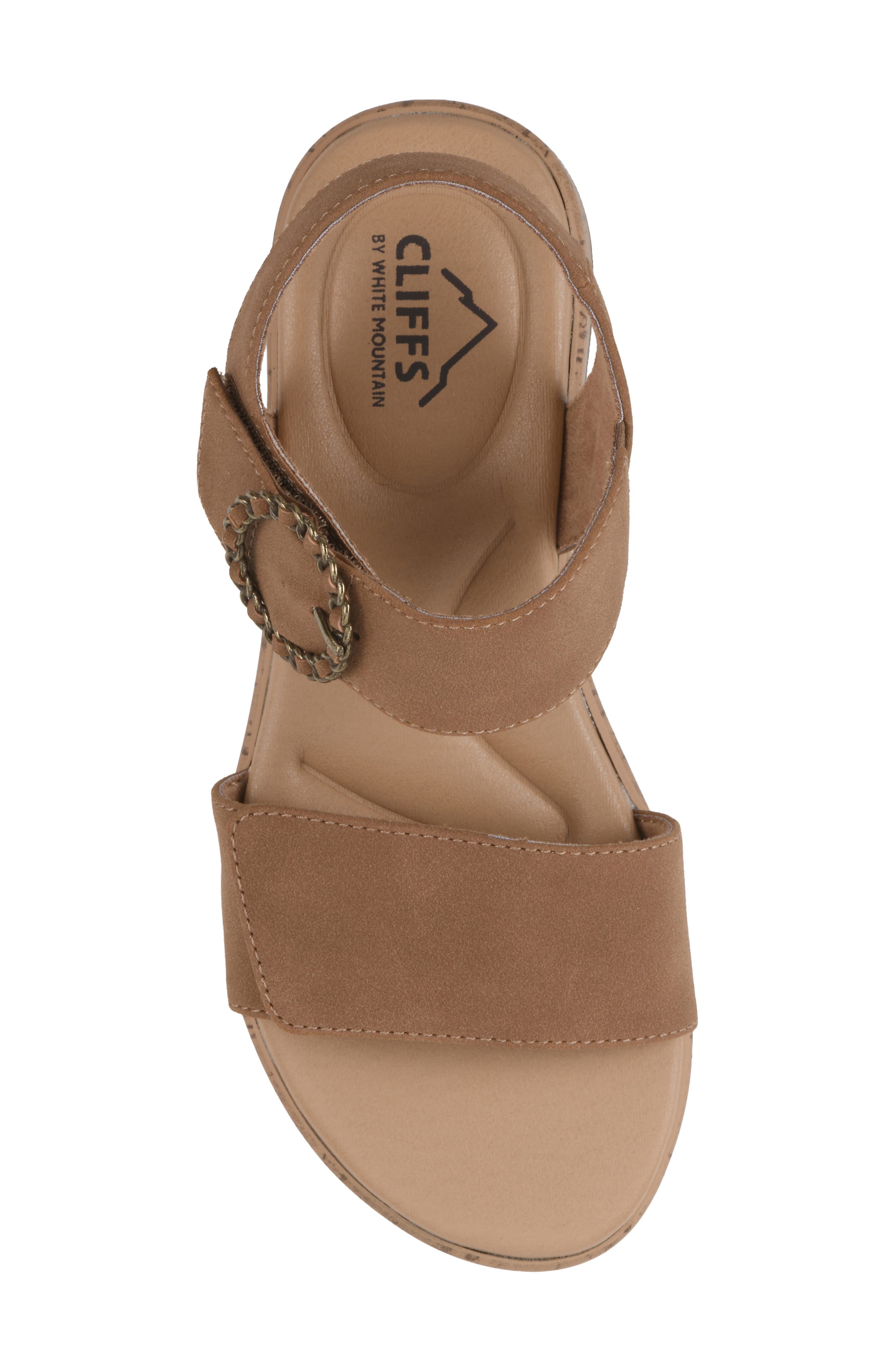 Bonique Corck Wedge Sandal, Alternate, color, TAN/ NUBUCK