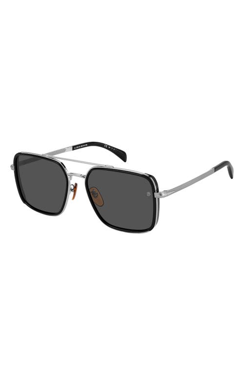 David Beckham Eyewear 59mm Polarized Rectangular Sunglasses In Black Ruthenium