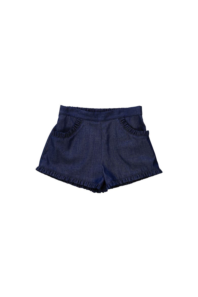 Phoebe Pocket Shorts, Main, color, Indigo Denim Chambray