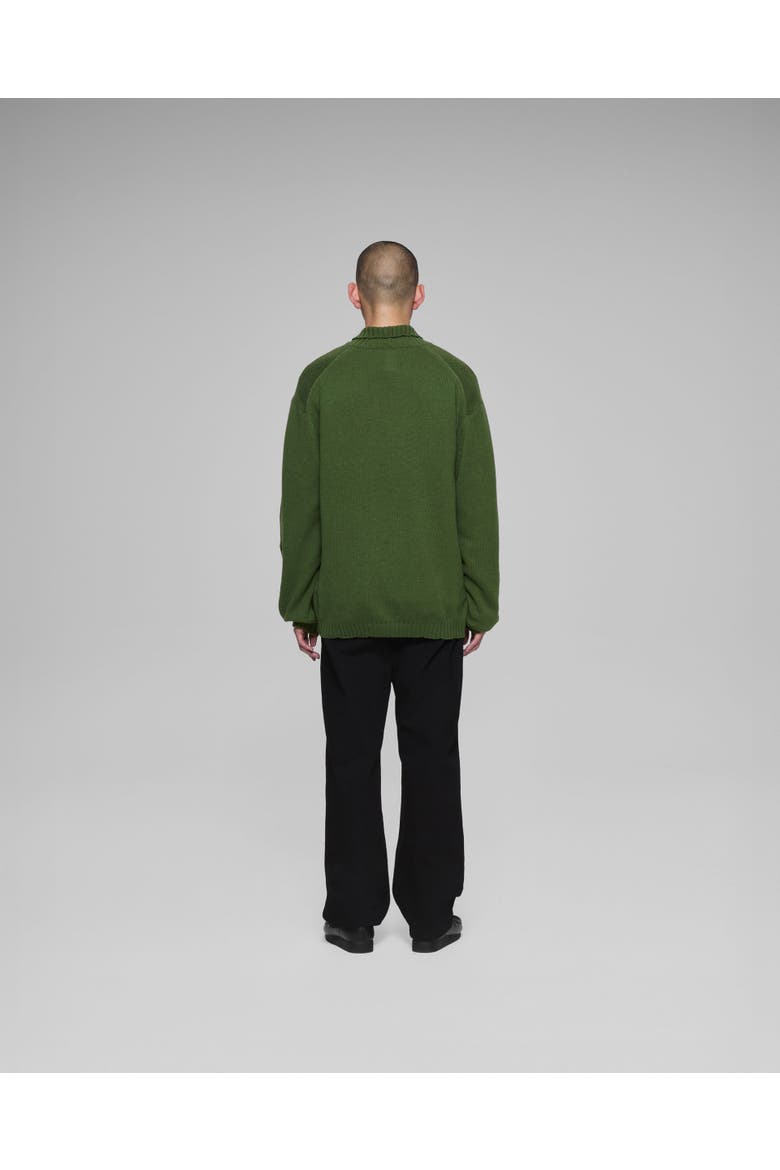 Cashmere Blend Shirt Cardigan, Alternate, color, Olive