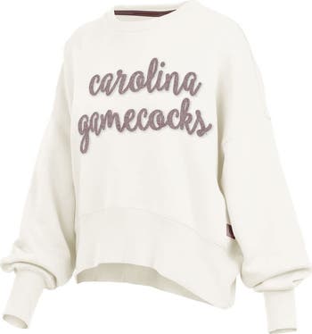 Women's Pressbox Cream South Carolina Gamecocks Chelsea Oversized Pullover Sweatshirt