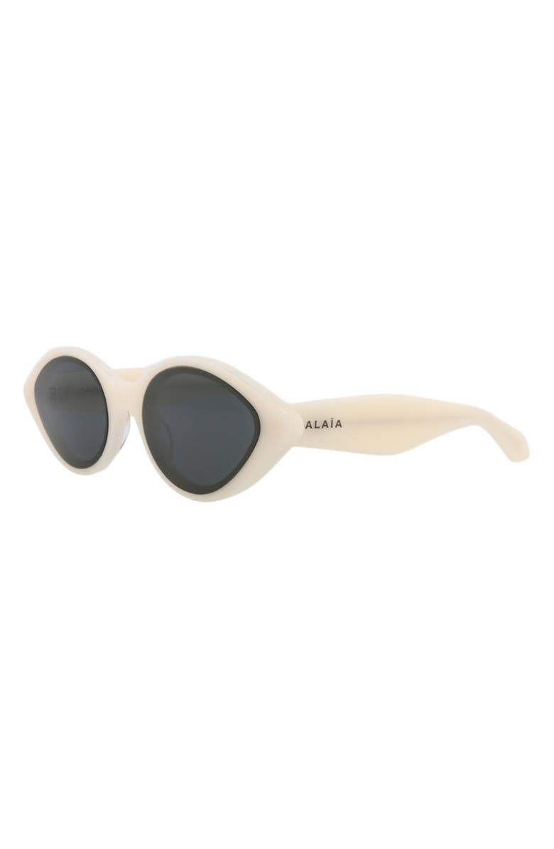 Alaïa 56mm Cat Eye Sunglasses, Alternate, color, White White Grey