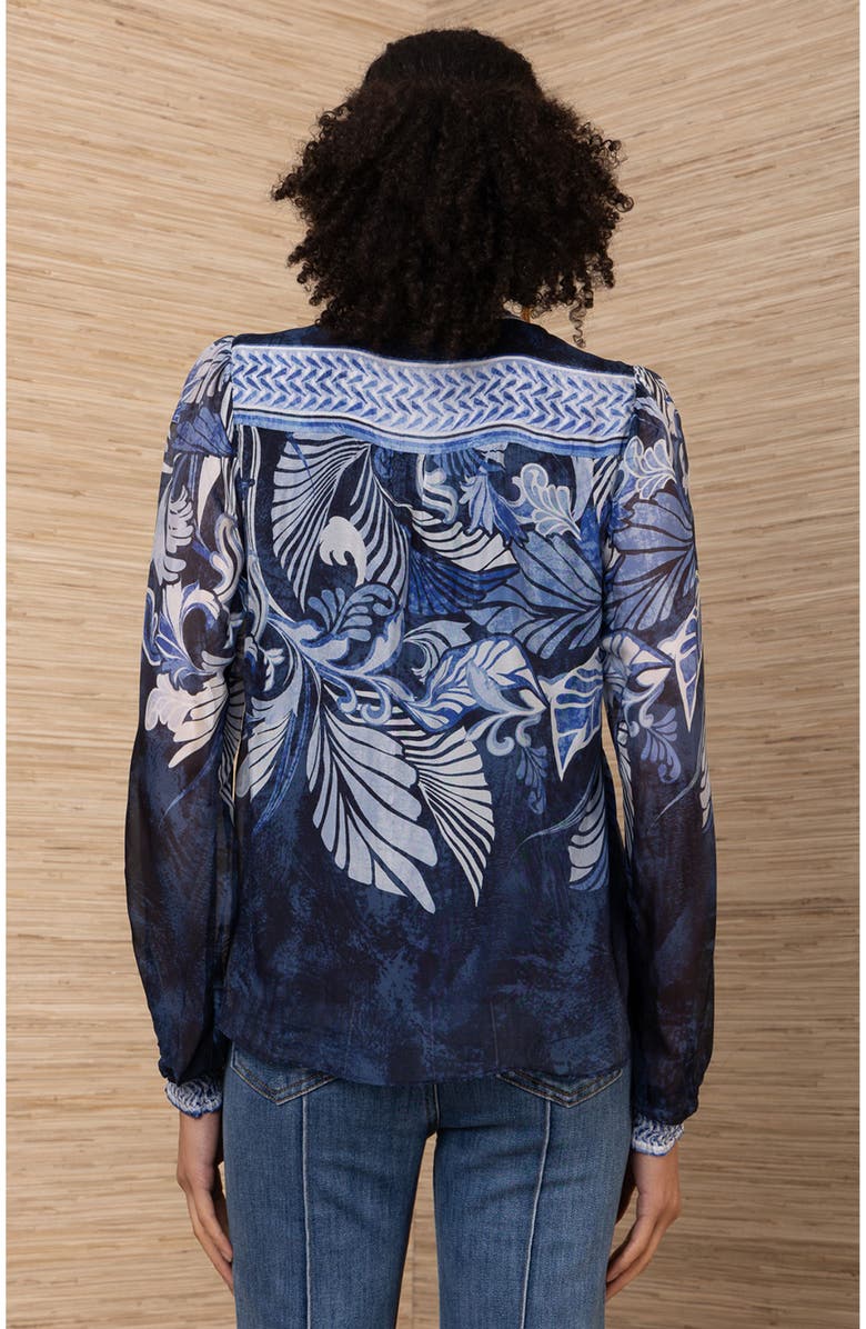 Hale Bob Delphine Chiffon Top, Alternate, color, Navy